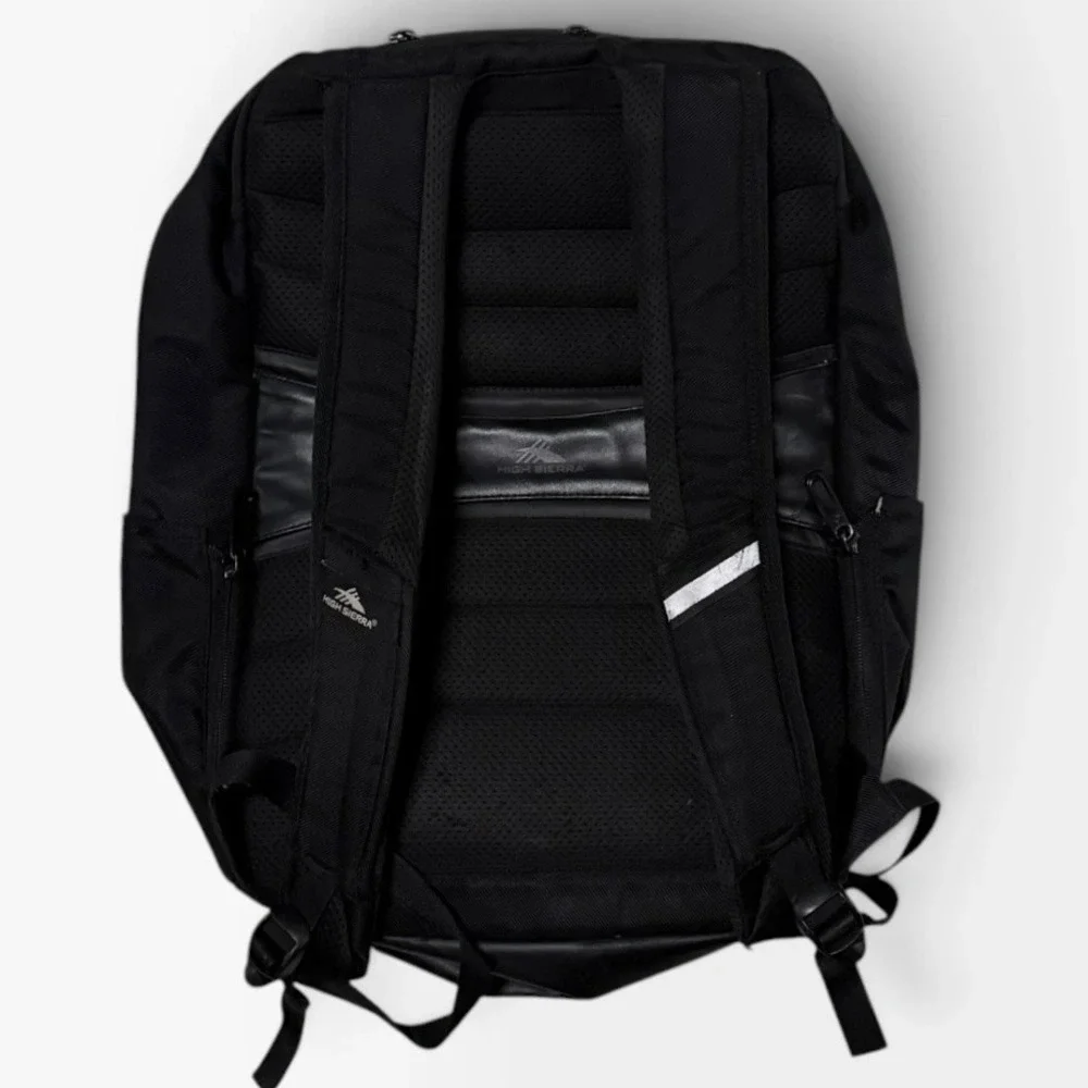 High Sierra Backpack Unisex OS Multi-Pocket Padded Laptop Travel Black